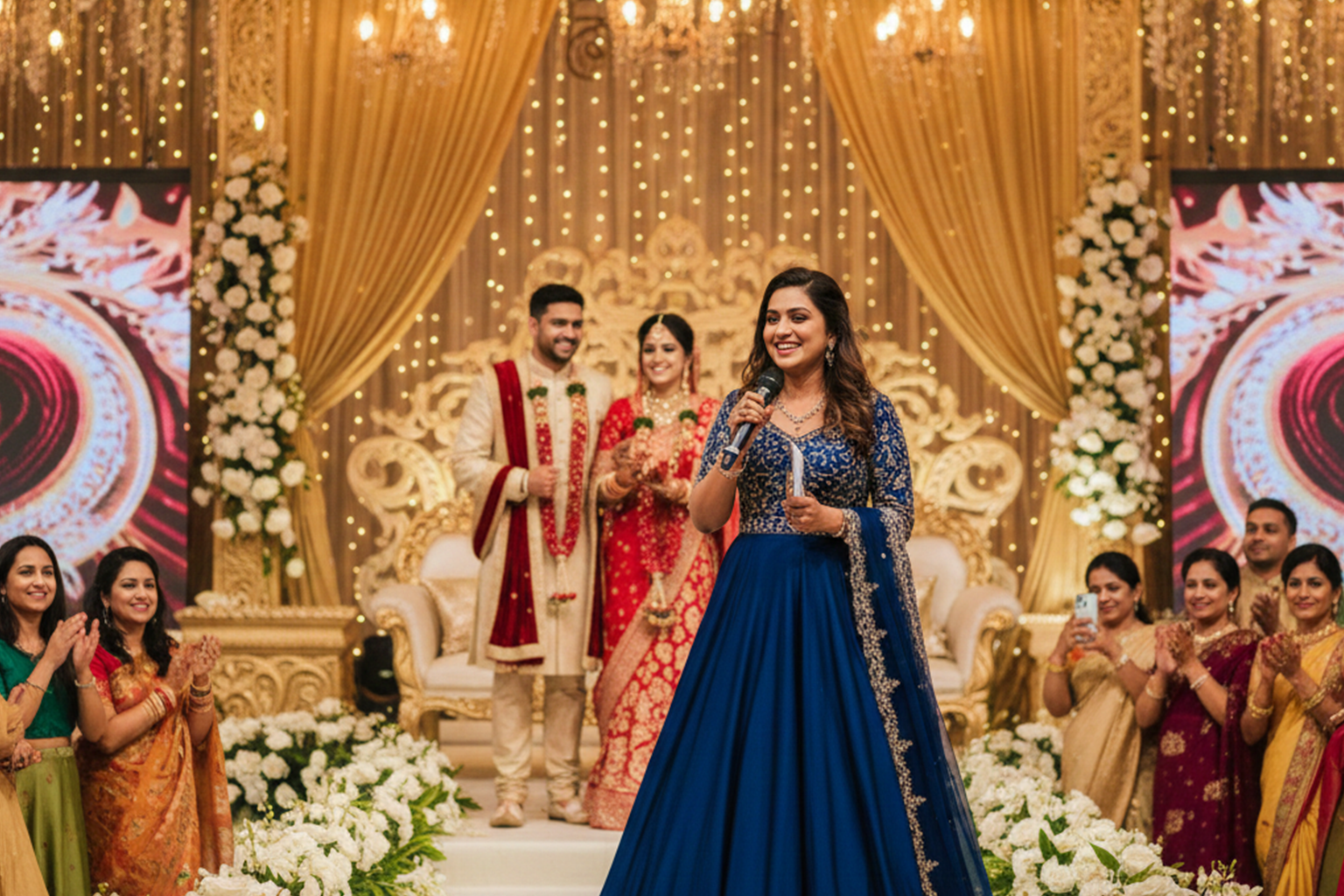 Wedding anchor hosting a Pune wedding event